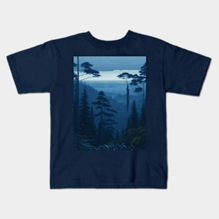 Blue Dusk Forest View #1 Kids T-Shirt